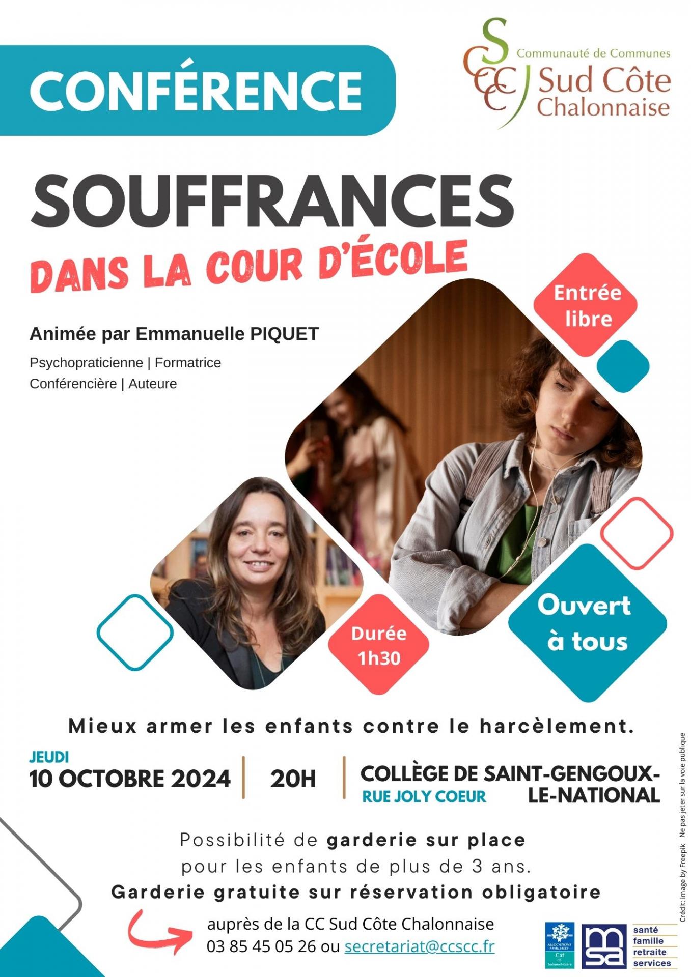 Conférence Souffrances dans la cour d'école