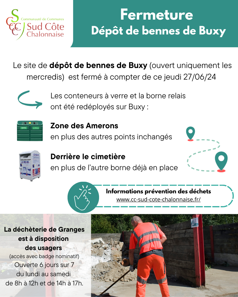 fermeture dépôt de bennes Buxy